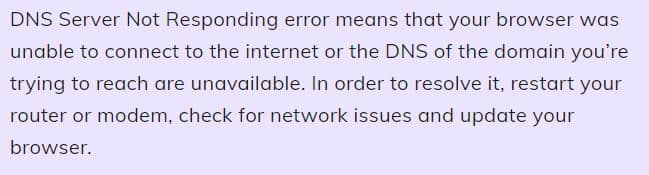 What Does “DNS Server Not Responding“ Mean?