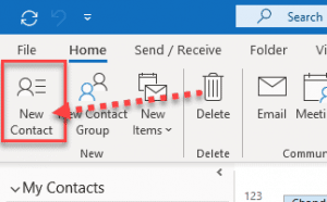 Create-new-contact-Outlook 2