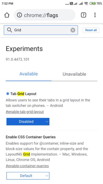 disable-tab-grid-layout-chrome-android 5