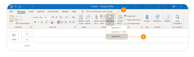 Signatures in the Outlook App